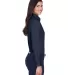 Harriton M500W Ladies' Easy Blend™ Long-Sleeve T NAVY side view