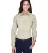 Harriton M500W Ladies' Easy Blend™ Long-Sleeve T CREME front view