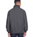 Harriton M740 Adult Fleece-Lined Nylon Jacket GRAPHITE/ BLACK back view