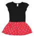 Rabbit Skins 5323 Toddler Baby Rib Dress BLACK/ RED DOT front view