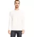Next Level Apparel 6411 Unisex Sueded Long Sleeve  in White front view