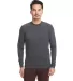 Next Level Apparel 6411 Unisex Sueded Long Sleeve  in Heather charcoal front view
