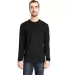 Next Level Apparel 6411 Unisex Sueded Long Sleeve  in Black front view