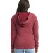 Next Level Apparel 9603 Ladies' PCH Raglan Zip Hoo in Heather cardinal back view