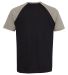 Next Level Apparel 3650 Unisex Raglan Short Sleeve in Warm gray/black back view