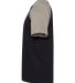 Next Level Apparel 3650 Unisex Raglan Short Sleeve in Warm gray/black side view