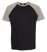 Next Level Apparel 3650 Unisex Raglan Short Sleeve in Warm gray/black front view