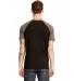 Next Level Apparel 3650 Unisex Raglan Short Sleeve in Warm gray/ black back view