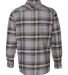 Burnside 8219 Snap Front Long Sleeve Plaid Flannel Light Grey back view