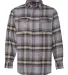 Burnside 8219 Snap Front Long Sleeve Plaid Flannel Light Grey front view