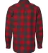 Burnside 8219 Snap Front Long Sleeve Plaid Flannel Red/ Heather Black back view