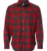 Burnside 8219 Snap Front Long Sleeve Plaid Flannel Red/ Heather Black front view