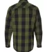 Burnside 8219 Snap Front Long Sleeve Plaid Flannel Army/ Black back view