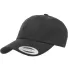 Yupoong 6245PT Peached Cotton Twill Dad Cap in Black front view