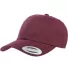 Yupoong 6245PT Peached Cotton Twill Dad Cap in Maroon front view