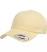 Yupoong 6245PT Peached Cotton Twill Dad Cap in Yellow front view
