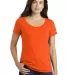 Nike BQ5236  Ladies Core Cotton Scoop Neck  Perfor Brilliant Orng front view