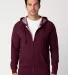 Cotton Heritage M2730 French Terry Full Zip Hoodie Wine front view