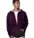 Cotton Heritage M2730 French Terry Full Zip Hoodie Wine front view
