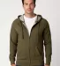 Cotton Heritage M2730 French Terry Full Zip Hoodie Military Green front view