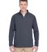 UltraClub 8180 Adult Cool & Dry Quarter-Zip Microf FLINT front view