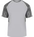 Badger Sportswear 2178 Youth Tonal Blend Panel Tee Silver/ Graphite front view