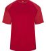 Badger Sportswear 4178 Tonal Blend Panel Tee Red/ Red Tonal Blend front view