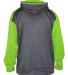Badger Sportswear 1468 Pro Heather Colorblocked Ho Carbon Heather/ Lime back view