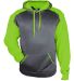 Badger Sportswear 1468 Pro Heather Colorblocked Ho Carbon Heather/ Lime front view