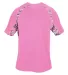 Badger Sportswear 2140 Digital Camo Youth Hook T-S Pink front view
