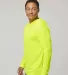 Badger Sportswear 4105 B-Core Long Sleeve Hooded T in Safety yellow side view
