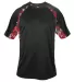 Badger Sportswear 4140 Digital Camo Hook T-Shirt Black/ Red front view