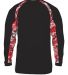 Badger Sportswear 4155 Digital Camo Hook Long Slee Black/ Red back view