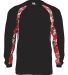 Badger Sportswear 4155 Digital Camo Hook Long Slee Black/ Red front view