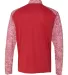 Badger Sportswear 4197 Blend Sport Quarter-Zip Red/ Red Blend back view