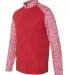 Badger Sportswear 4197 Blend Sport Quarter-Zip Red/ Red Blend side view