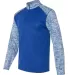 Badger Sportswear 4197 Blend Sport Quarter-Zip Royal/ Royal Blend side view