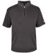 Badger Sportswear 4199 B-Core Short Sleeve 1/4 Zip in Graphite/ black front view