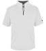 Badger Sportswear 4199 B-Core Short Sleeve 1/4 Zip in White/ graphite front view