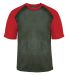 Badger Sportswear 4341 Pro Heather Sport T-Shirt Carbon Heather/ Red front view