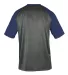Badger Sportswear 4341 Pro Heather Sport T-Shirt Carbon Heather/ Royal back view