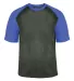 Badger Sportswear 4341 Pro Heather Sport T-Shirt Carbon Heather/ Royal front view