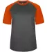 Badger Sportswear 4341 Pro Heather Sport T-Shirt Carbon Heather/ Burnt Orange front view