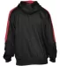 Badger Sportswear 1265 Saber Hooded Sweatshirt Black/ Red back view