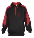 Badger Sportswear 1265 Saber Hooded Sweatshirt Black/ Red front view