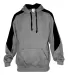 Badger Sportswear 1265 Saber Hooded Sweatshirt Oxford/ Black front view