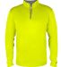 Badger Sportswear 2102 B-Core Youth Quarter-Zip Pu in Safety yellow green/ graphite front view