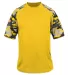 Badger Sportswear 2141 Camo Youth Sport T-Shirt Gold/ Gold Camo front view
