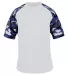Badger Sportswear 2141 Camo Youth Sport T-Shirt White/ Royal Camo front view
