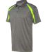 Badger Sportswear 3347 Pro Heather Fusion Perfoman Steel/ Safety Yellow side view